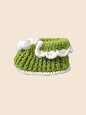 Green crochet baby shoes great gift for shower gift