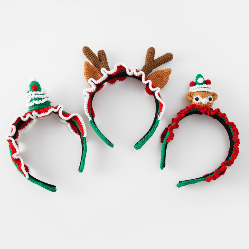 Factory supply knit hair band for Christmas