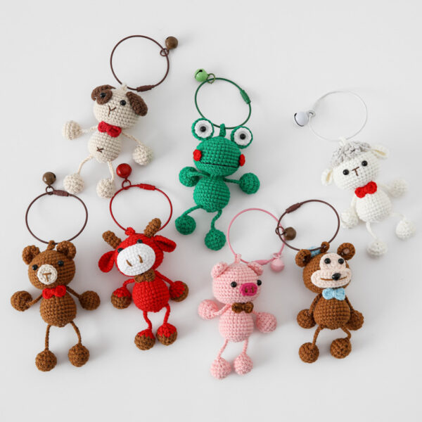 handmade wholesale crochet keyrings knit keychain