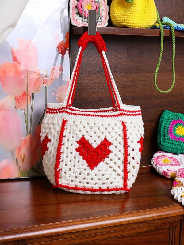 crochet shopping bags tote bag knit beach bags