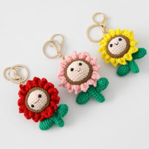 wholesale crochet flower key chain
