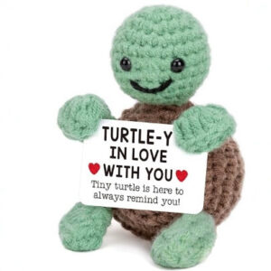 Handmade Crochet emotional doll posative turtle
