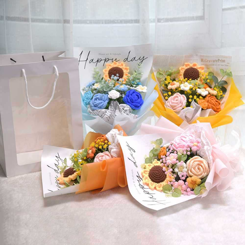 Handmade crochet flower bouquets naver fade flowers