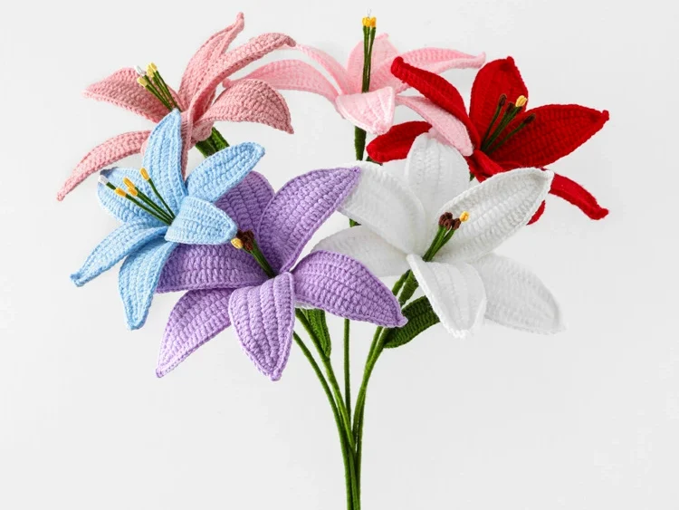 artificial flower crochet lily for mother's day