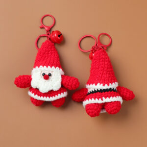 Handcrafted crochet Santa keychains, perfect crochet Christmas keychains for holiday decor