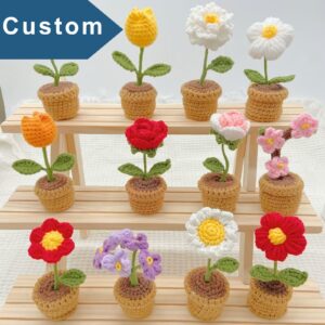 Beautiful custom crochet flowers from a crochet flower supplier, perfect as handmade gifts